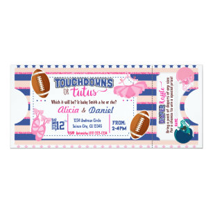 Touchdowns or Tutus Invitation - diaper raffle