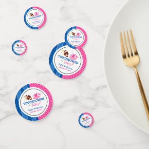 Touchdowns or Tutus Pink Blue Gender Reveal Party Confetti