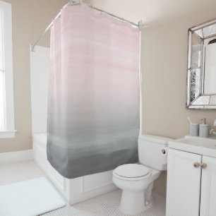 Touching Blush Grey Watercolor Abstract #4 Shower Curtain