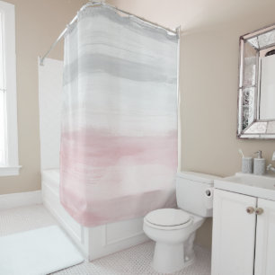 Touching Blush Grey Watercolor Abstract #5 #art Shower Curtain