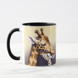 Touching Moment Between Mother Giraffe & Calf Mug