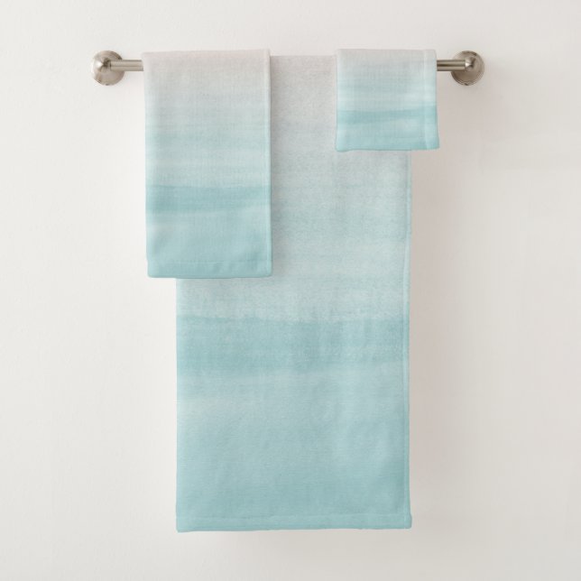 Touching Watercolor Abstract Beach  Dream #1 Bath Towel Set (Insitu)
