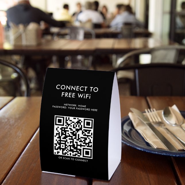 Touchless Menu QR Code Connect WiFi Black (Insitu(Restaurant))