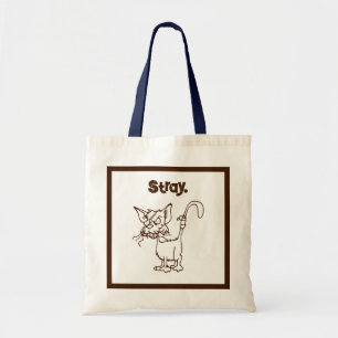 Tough Alley Cat Cartoon – Funny Tomcat Attitude Tote Bag