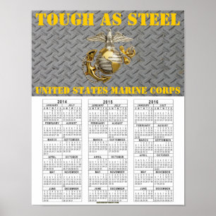 TOUGH AS STEEL USMC POSTER