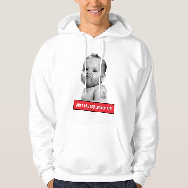 Tough Beared Baby Boy Hoodie (Front)
