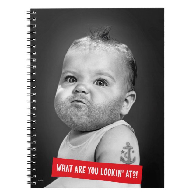 Tough Beared Baby Boy Notebook (Front)