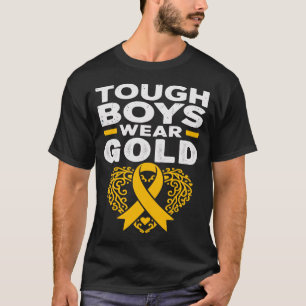 Tough Boys Wear Gold Childhood Cancer Idea T-Shirt