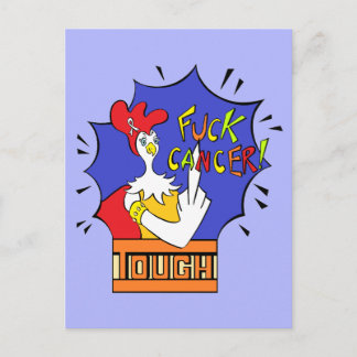 Tough Chick White Ribbon F**k Cancer Postcard