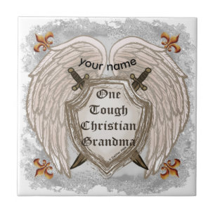 Tough Christian Grandma  Ceramic Tile