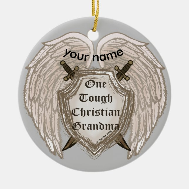 Tough Christian Grandma ornament (Front)