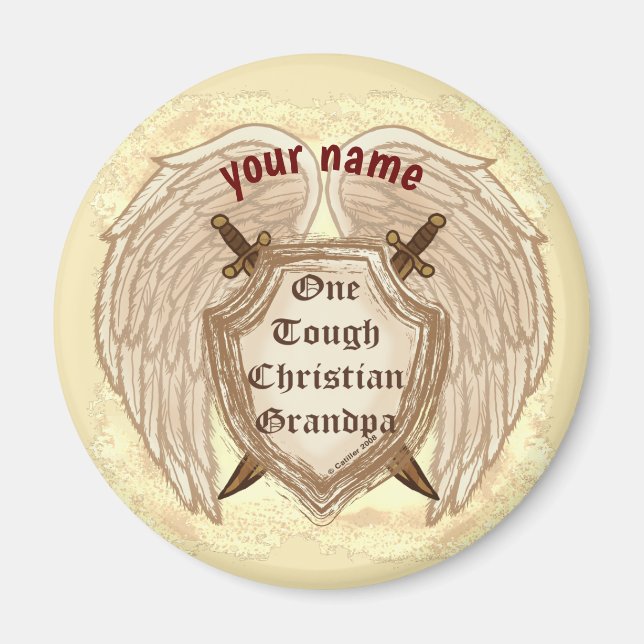 Tough Christian Grandpa  magnet (Front)