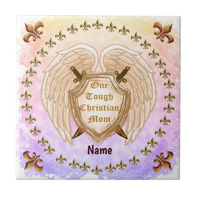 Tough Christian Mum  Ceramic Tile (Front)