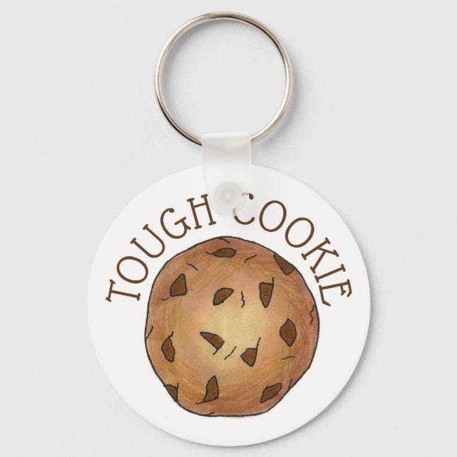 TOUGH COOKIE Chocolate Chip Baker Foodie Dessert Key Ring (Front)