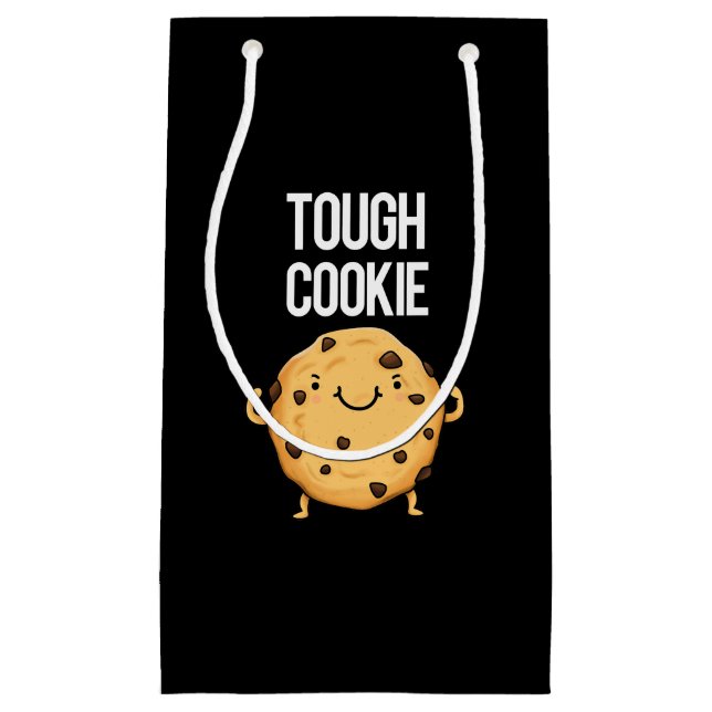Tough Cookie Funny Cookie Pun Dark BG Small Gift Bag (Front)