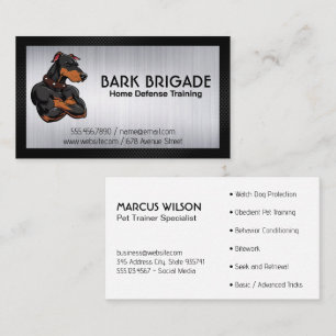 Tough Dog Logo Animal Security Training Business Card