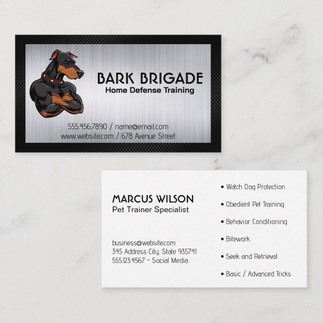 Tough Dog Logo | Animal Security Training Business Card (Front/Back)