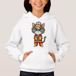 Tough Firefighter Cat – 90s Cartoon Style