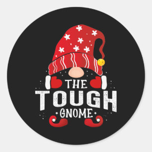 Tough Gnome Matching Christmas Pjs For Family Classic Round Sticker