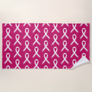 Tough Guys Wear Pink Breast Cancer Awareness Beach Towel