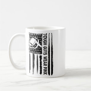 Tough Guys Wear Pink Breast Cancer Footll American Coffee Mug