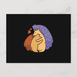 Tough Hedgehog Love Postcard