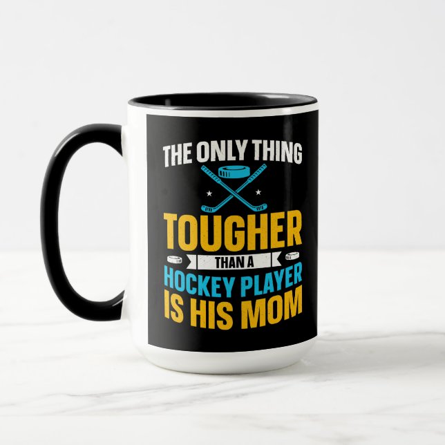 Tough Hockey Mum Square Mug (Left)