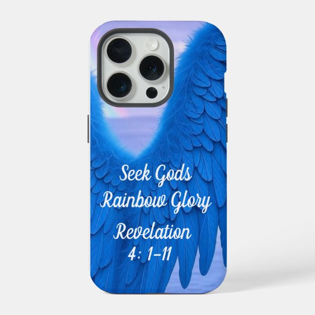 Tough iPhone 15 16 Pro Max Case Angel Wings  (Back)