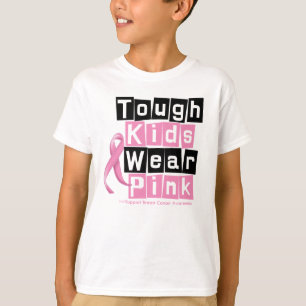 Tough Kids Wear Pink For Breast Cancer Awareness T-Shirt