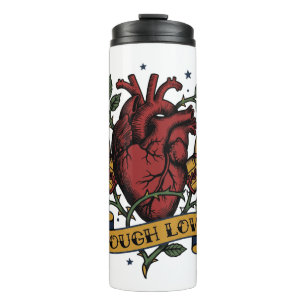 Tough Love Boxing Heart Rose Tattoo Flash Strong  Thermal Tumbler