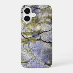 Tough Mossy Cracked Stone Look iPhone 16 Case