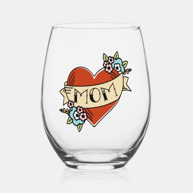 Tough Mum Stemless Wine Glass (Front)