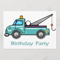 Tough Tow Truck Birthday Invitation