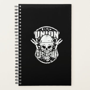 Tough Union Electrician Skull Gift Planner