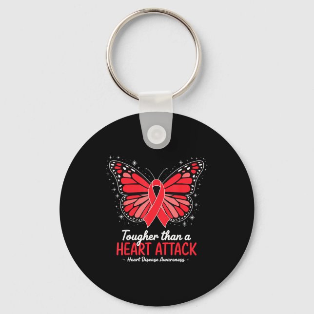 Tougher Than A Heart Attack Heart Disease Awarenes Key Ring (Front)