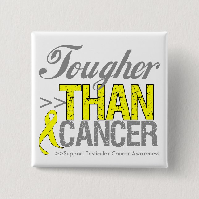 Tougher Than Cancer - Testicular Cancer 15 Cm Square Badge (Front)