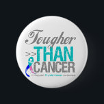 Tougher Than Cancer - Thyroid Cancer 6 Cm Round Badge<br><div class="desc">Show that you're TOUGHER than CANCER with our powerful slogan to promote your fight and raise awareness for thyroid Cancer.</div>