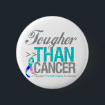 Tougher Than Cancer - Thyroid Cancer 6 Cm Round Badge<br><div class="desc">Show that you're TOUGHER than CANCER with our powerful slogan to promote your fight and raise awareness for thyroid Cancer.</div>