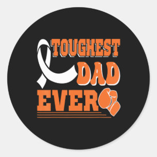 Toughest Dad Ever Leukaemia Cancer Awareness Classic Round Sticker