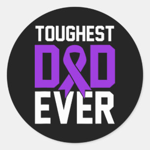 Toughest Dad Ever Pancreatic Cancer Awareness 1 Classic Round Sticker