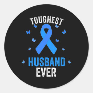 Toughest Husband Ever Vintage Pancreatic World Can Classic Round Sticker