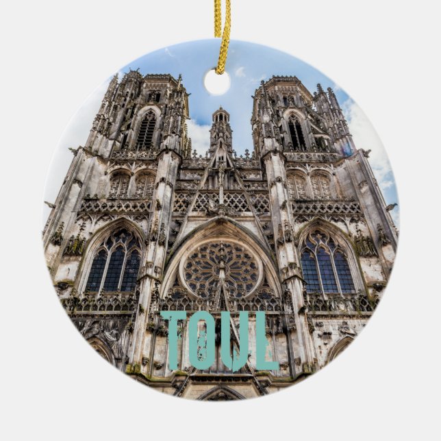 Toul St. Etienne Cathedral France gift Ceramic Ornament (Front)