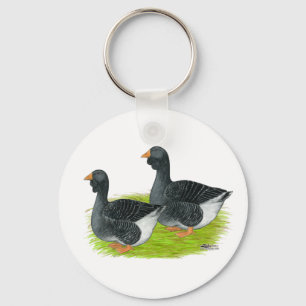 Toulouse Dewlap Geese Key Ring