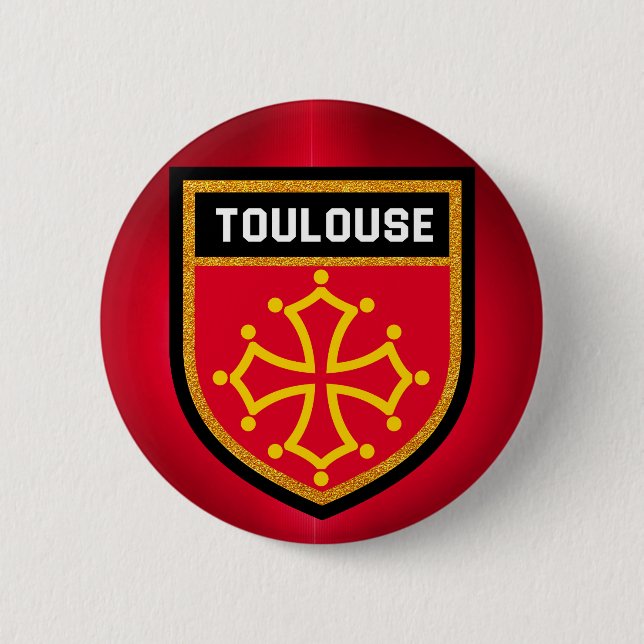 Toulouse Flag 6 Cm Round Badge (Front)