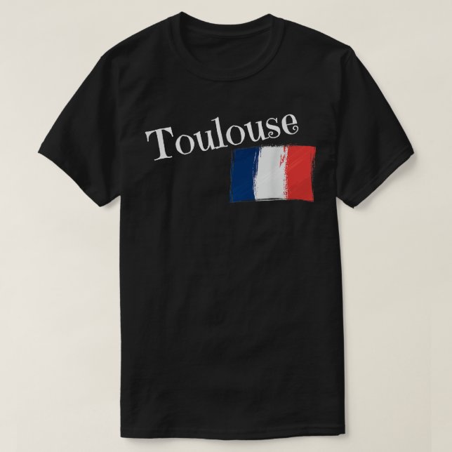 Toulouse France Flag French City of Toulouse  T-Shirt (Design Front)