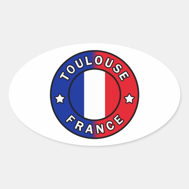 Toulouse France Oval Sticker (Front)