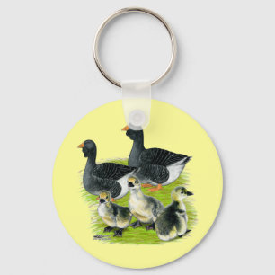 Toulouse Goose Family Key Ring