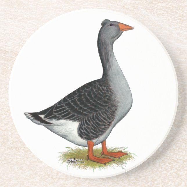 Toulouse Goose Tufted Coaster (Front)