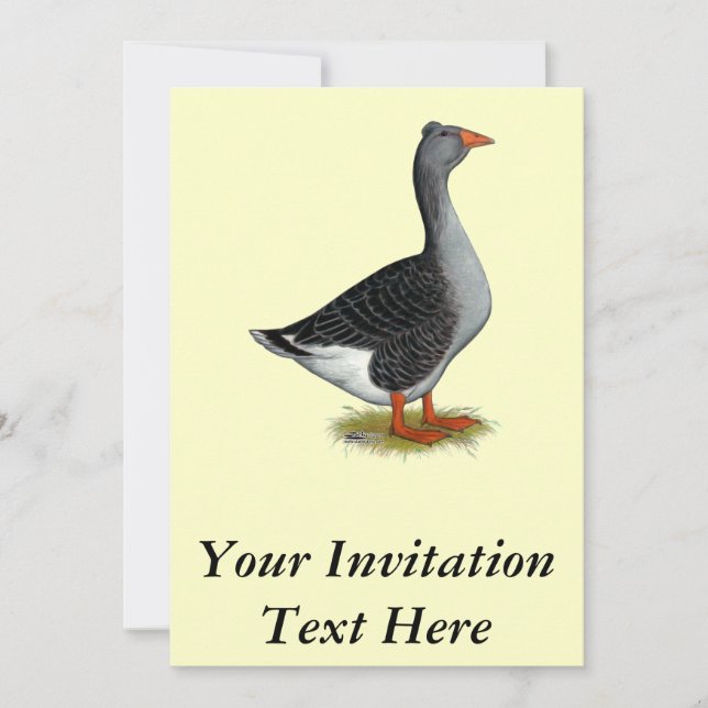 Toulouse Goose Tufted Invitation (Front)