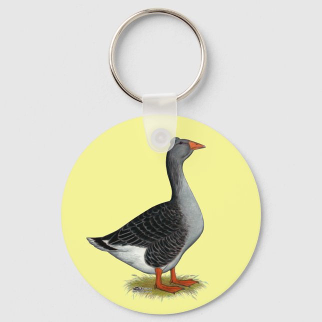 Toulouse Goose Tufted Key Ring (Front)